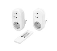 Hama - Set 2 prese radiocomandate, max 3500 watt, spina/presa Schuko, con telecomando