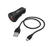 Hama - Set caricatore da auto e cavo Micro USB, 3A, nero