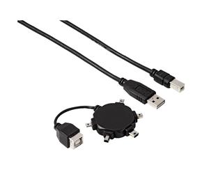 Hama Set di 5 adattatori per mini USB con cavo USB (B4 B5 B6 B8 M4) NEW