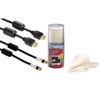 Hama Set Pulizia TV 3in1 Schermo Nero Microfibra + Cavi HDMI E Antenna