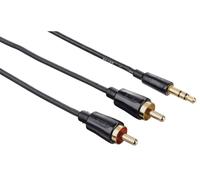 Hama Slim Adattatore Cavo AUX 3,5mm Spina Jack A 2x RCA Cavo Audio