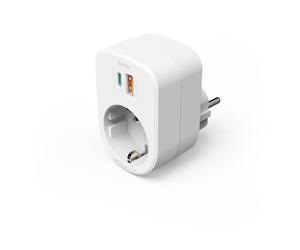 Hama Spina multipla 3 pezzi per presa, 1 USB-C PD, 1 USB-A, 1 contatto di protezione, 30 W