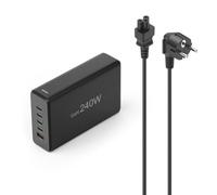 Hama Stat. chrge 5 Porti, GaN, carica. Rap., 4 USB-C, 1 USB-A, PD, 240 W, nero