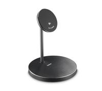 Hama Stazione di ricarica induttiva 15 W (certificato Qi2, caricatore wireless magnetico, compatibile con MagSafe e Hama MagLine, ricarica rapida 2 in 1 per più dispositivi), nero/antracite