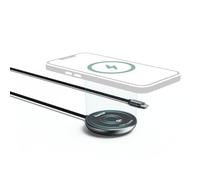 Hama Stazione di ricarica induttiva da 15 W (certificazione Qi2, caricatore wireless magnetico compatibile con MagSafe e Hama MagLine, ricarica rapida senza fili su scrivania, tavolo, credenza) nero