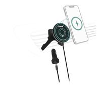 Hama Stazione di ricarica induttiva da auto 15 W (certificato Qi2, caricatore wireless magnetico + supporto per cellulare da auto, compatibile con MagSafe MagLine, ricarica rapida senza fili