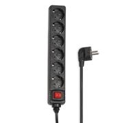 Multipresa Hama 6 prese Schuko interruttore illuminato cavo 1,4 m nera