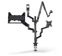 Hama Supporto per monitor per la configurazione dello streaming, 4 bracci, regolabile in altezza, orientabile