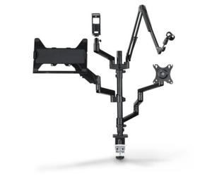 Hama Supporto per monitor per la configurazione dello streaming, 4 bracci, regolabile in altezza, orientabile