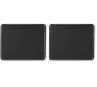 Hama Tappetino per mouse (tappetino per mouse per computer, gomma naturale, tappetino in gomma, mouse laser, ottico, 22 x 18 x 0,3 cm, elegante, pelle) nero (Confezione da 2)