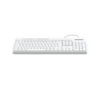 Hama Tastiera cablata CK-200 (tastiera USB, sensazione di digitazione ergonomica, tasti silenziosi, cavo rimovibile, layout tedesco QWERTZ, tasti multimediali, tasto Assist per assistenti AI) bianco