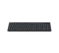 Hama Tastiera wireless WK-200 (tastiera wireless, con batterie, sensazione di digitazione ergonomica, tasti silenziosi, ricevitore USB impilabile, pulsanti multimediali, blocco numero, layout QWERTZ