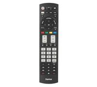 Hama Telecomando universale per televisori Panasonic (infrarossi, capacità di apprendimento, tasti luminosi, tasto intelligente, funzione Easy Mode, tasti principali ergonomici, portata 10 m) nero