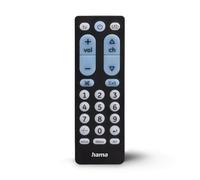 Hama Telecomando universale TV, per 2 dispositivi, tasti grandi (infrarossi, utilizzabili per l'apprendimento, tasti luminosi, preprogrammati, ideale ad esempio per TV, videoregistratore, ricevitore,