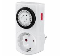 Hama | Timer Spina meccanica Mini. (Orologio programmatore analogico, intervalli 30 min, 2 modalità di utilizzo, risparmio energetico, programmatore giornaliero plug-in) Bianco