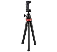 Hama Treppiede "FlexPro" (per smartphone, GoPro e fotocamere, con piedi articolati, altezza 27 cm, colore: Nero/Rosso