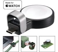 Hama Apple Watch Charger, caricabatterie wireless (certificato MFI, adatto per tutti gli orologi Apple, magnetico, stazione di ricarica USB C, soft touch, ricarica wireless, ricarica intelligente)