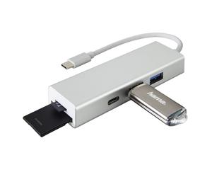 Hama Usb-C Usb-Hub 1:3 Lettore di Schede Adattatore USB Tipo C 3.1 SD MICROSD