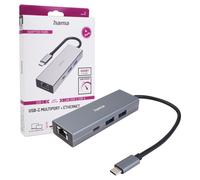 Hama Usb-C Usb-Hub Tipo C 3.2 Switch Ethernet Adattatore Usb-A Usb-C Porta Lan