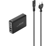 Hama USB-Ladestation 4 Ports, GaN, Schnellladegerät, 2xUSB-C, 2xUSB-A, PD, 65 W