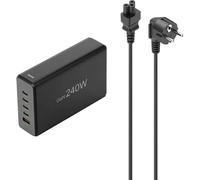 Hama Stazione di carica 5 porte GaN 4x USB-C 1x USB-A PD 240 W Ricarica rapida Nero