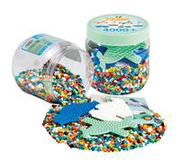 Hama Perle da stiro Vasetto verde 4000 perle + 3 placche misura media (5,0 mm) per attività creative