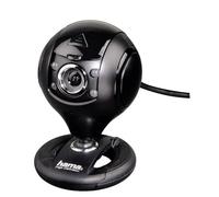 HAMA Webcam per PC HD "Spy Protect", HD 720p 16:9, USB+Jack 3,5mm, microfono integrato, 4 led, supporto a clip, protezioni lenti, nero