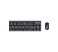 Hama WKM-100 Tastiera Wireless con Mouse, Wireless, Batterie, QWERTY UK, Nero