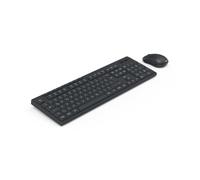 Hama WKM-200 - Set di tastiere e mouse wireless a batteria (AZERTY, tastierino numerico, 8 tasti multimediali, Fn-Lock, ricevitore USB-A, 2.4 GHz RF, mouse ottico 1600DPI Ambidestro) nero
