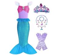 Hamanasu Deguisement Ariel Sirenetta Ragazza Vestito Principessa Ariel Sirenetta Costume con Accessori per Compleanno Festa Carnevale Halloween Cosplay 02 130
