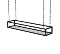 Hamankim Mensola portaoggetti da soffitto espositore portabottiglie da parete per arredamento casa base a griglia da 80/100/120/140cm mensola galleggiante per fiori facile da installare(80x25x15cm)