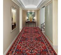 Hamankim Tappeto Runner per Corridoio, Tappeto Vintage Rosso Stretto Runner per Ingresso Camera da Letto Corridoio Hotel Lunghezza Personalizzabile Tappetino Antiscivolo (Size : 60×250cm)