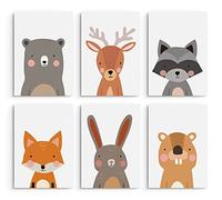 Hambient Stampe da Parete per Quadri Camera da Letto Bambini, Cameretta Bimbi - Decorazioni Nascita Bambino, Bambina, Bimbo (21 x 30 cm - Senza Cornici, Animali Selvaggi Giungla)