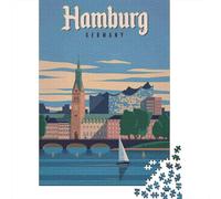Hamburg Germany Poster 1000 Componenti Carta Ecologica Puzzle Familiare Livello Di Difficoltà Equilibrato Fan Dei Rompicapo Loisirs A Casa Divertente 38x26cm/1000pcs