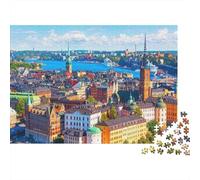 Hamburg Harbor Jigsaw Jigsaw Puzzle 1000 Pezzis Materiale Riciclabile German City Jigsaw Puzzles for Adultos Divertente Present & Attività for Casa Ottimo Regalo Idea for Men 52x38cm/1000pcs