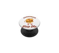 Hamburger Aiutami Retro Sarcastico PopSockets PopGrip Adesivo