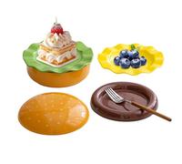 Hamburger Dinner Plates, Ceramic Stackable Dishware, Microwave Safe Food Plate Set, Large Capacity Snack Dessert Accessory, Portable Kitchen Restaurant Tool, Home Camping Picnic BBQ Party Use