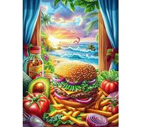 Hamburger Feast in A Magical Room Puzzle 500 Pezzi Rompicapo Creativo Artistico Scenery Science Fiction Stimolo Della Creatività Attività Per Il Tempo Libero Regalo Per Persone Creative 500 PCS