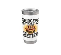 Hamburger Funny Comfort Food Bicchiere termico in acciaio inox doppia parete