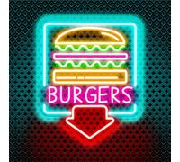 hamburger LED neon segnale parete decorazione neon USB illuminazione segnale hamburger negozio LED segnale commerciale per fast food bar cucina familiare ristorante regalo (12,6 * 10,24 pollici)