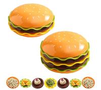 Hamburger Plates and Bowls Sets,5/7 Piece Novelty Stackable Burger Dinnerware Set,Hamburger Shape Individua Small Appetizer Plates,for Hot Pot,Sushi,Snacks & Party Tableware (mix)