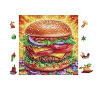 Hamburger Rompicapo 100 Pezzi Per Regalo Di Battesimo Cartone Spesso Per Bambini Tema Baby Per Attività Educativa Con Confezione Regalo Da Passatempo 28x28cm