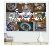 Hamburger Treppenspiralen (hochwertiger Premium Wandkalender 2026 DIN A2 quer), Kunstdruck in Hochglanz: Hamburger Treppenspiralen von unten und oben