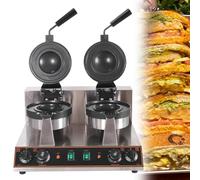 Hamburger Waffle Maker per gelato panini, 4 griglie, timer digitale 5min 50-300°C per ristoranti, caffetterie, camion alimentari