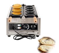 Hamburger Waffle Maker per gelato panini, 4 griglie, timer digitale 5min 50-300°C per ristoranti, caffetterie, camion alimentari