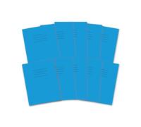 Hamelin Quaderni A5, 48 pagine, celeste, confezione da 10 pezzi, a righe da 8 mm, con margine (9 x 7)