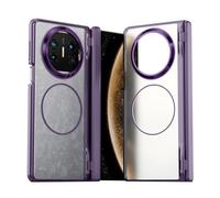HAMEXLN Cover Magnetica per Huawei Mate X6, Placcatura Chiaro Custodia Posteriore Cerniera Anti-Graffio della Fotocamera Protezione Antiurto Cover,Viola,Mate X6