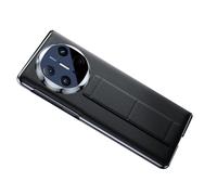 HAMEXLN Cover per Huawei Mate X6, con Finestra di Apertura Flip Staffa Custodia in Vera Pelle Lusso Antiurto AntiGraffio Copertura,Nero,Mate X6