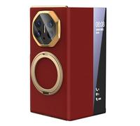 HAMEXLN Cover per Huawei Mate XT, Flip Custodia Vera Pelle con Smart Specchio View, Magnetica Anello Supporto Fotocamera Protezione Caso,Rosso,Mate XT