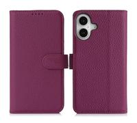 HAMEXLN Custodia A Portafoglio per iPhone 17 PRO Max/17 PRO/Air/17, Flip Cover Vera Pelle con Staffa Protezione Completa Antiurto Guscio,Viola,17 PRO Max